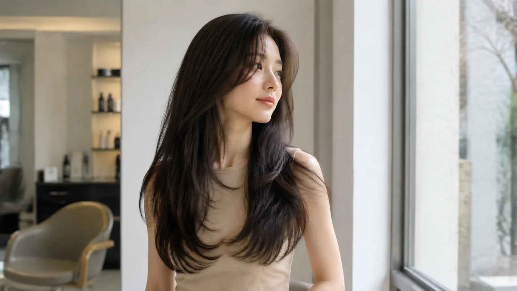 긴머리 레이어드컷