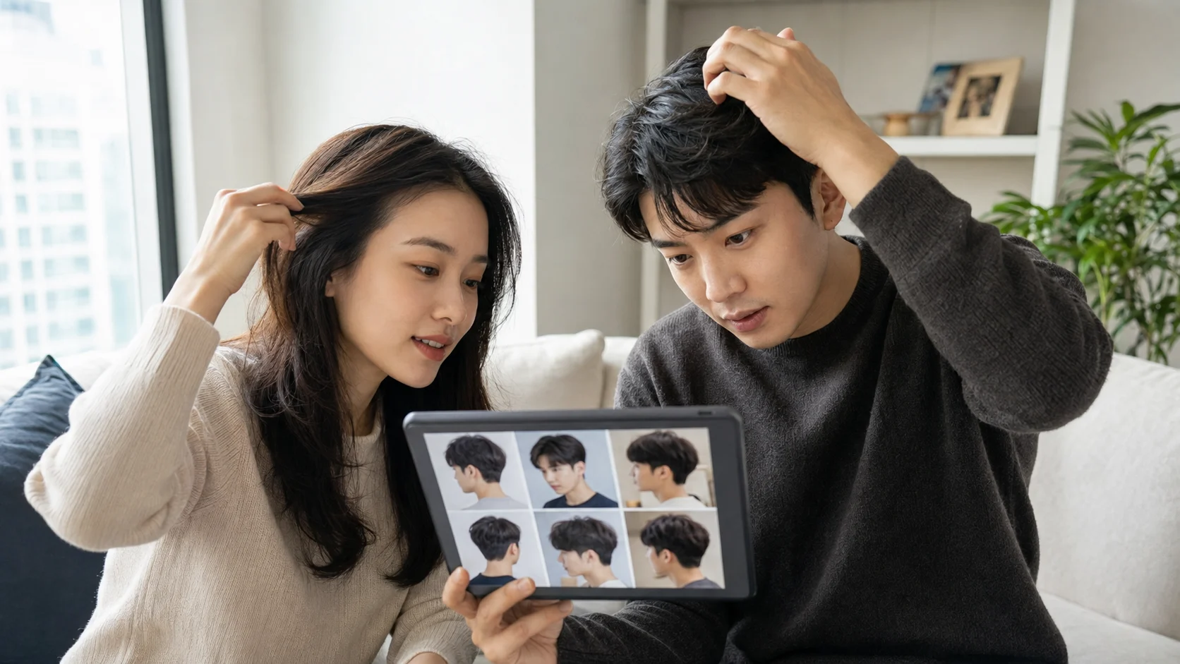 샷시모헤어 조건을 살피는 생활 장면