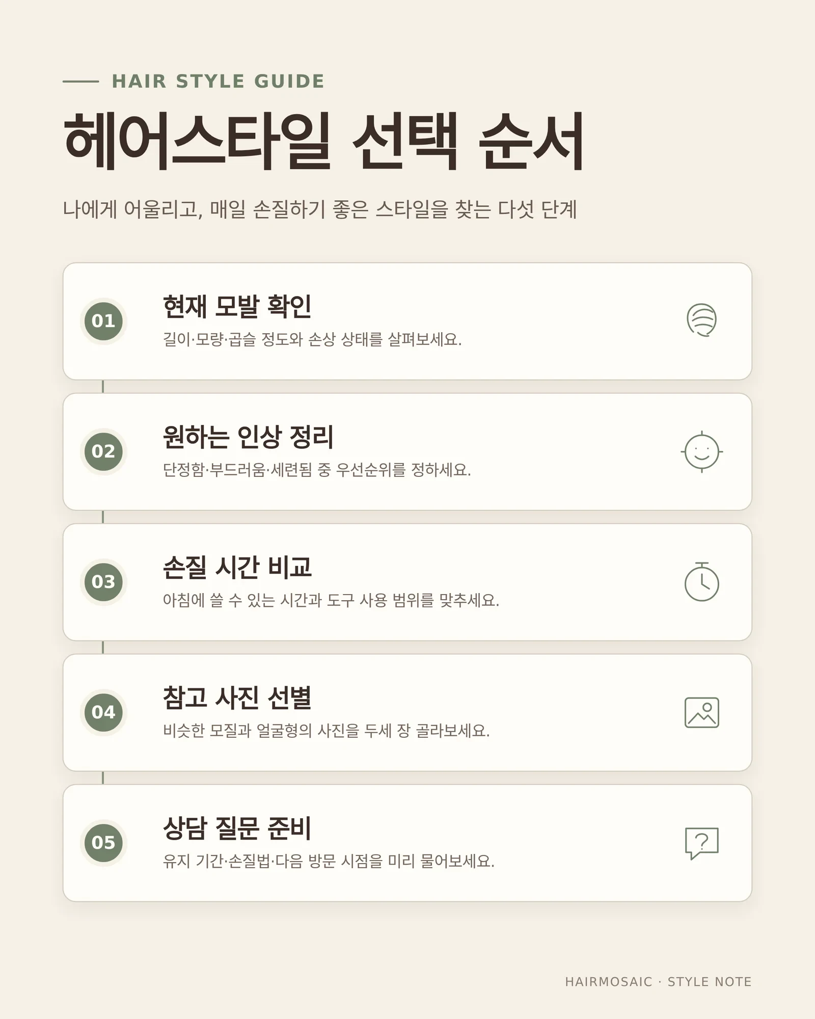 중단발 헤어스타일 관리 방법을 비교하는 참고 장면